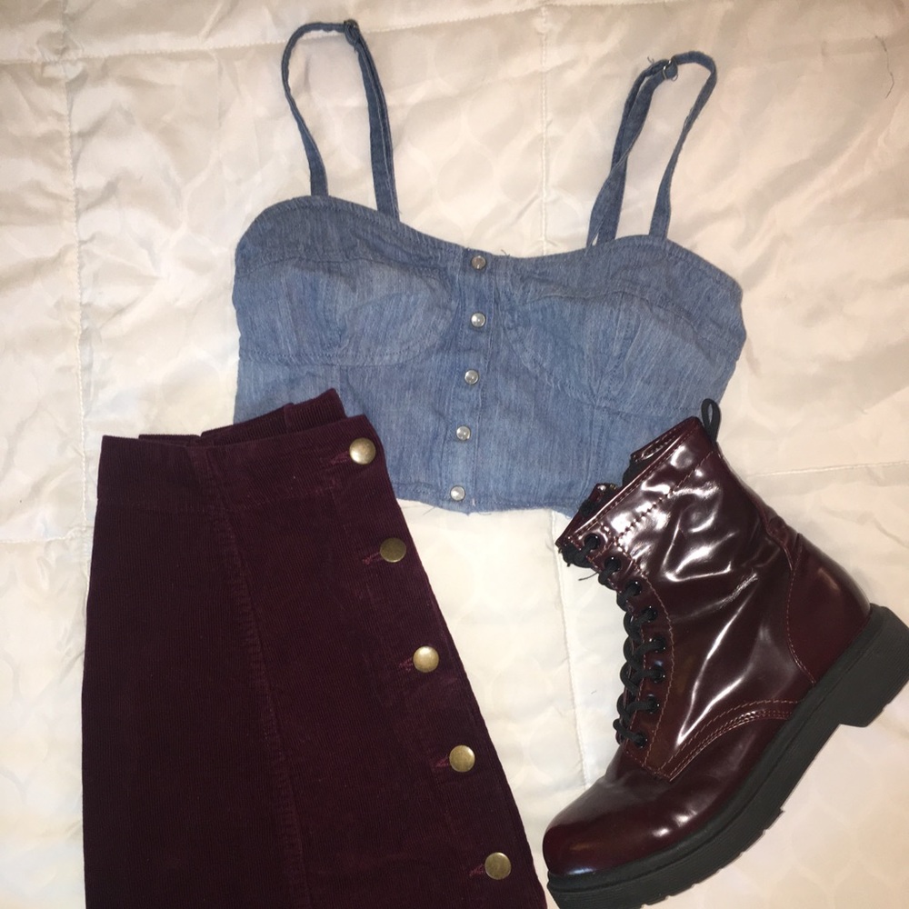 Button-up crop top